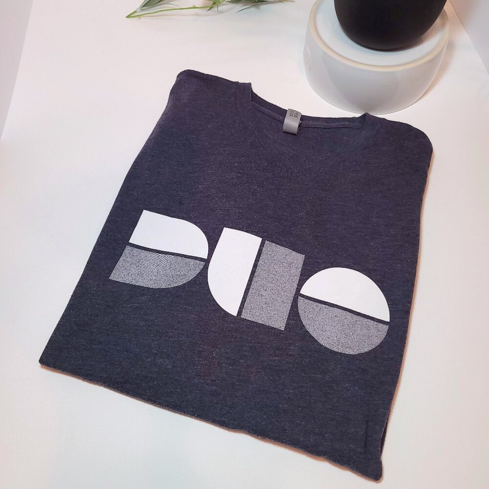 Next Level "DUO" Logo Tee Shirt - Heather Charcoal - Size M - Picture 2 of 10